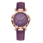 Casual Women Romantic Starry Sky Wrist Watch Leather Rhinestone Designer Ladies Clock Simple Dress Gfit  Montre Femme@50