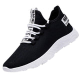 Fashion Men Sneakers Lace Up Mixed Color Male Tennis Shoes Breathable Confort Stretch Febric Mesh Flats Sports Shoes