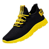 Fashion Men Sneakers Lace Up Mixed Color Male Tennis Shoes Breathable Confort Stretch Febric Mesh Flats Sports Shoes