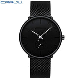 Crrju Fashion Mens Watches Top Brand Luxury Quartz Watch Men Casual Slim Mesh Steel Waterproof Sport Watch Relogio Masculino