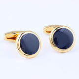 Luxury Fashion Black Round Plated Cufflinks Arm Buttons for Women Men Business Shirts Cuff links Wedding Jewelry FPJXZ31