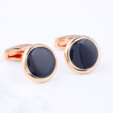 Luxury Fashion Black Round Plated Cufflinks Arm Buttons for Women Men Business Shirts Cuff links Wedding Jewelry FPJXZ31