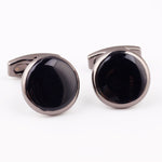 Luxury Fashion Black Round Plated Cufflinks Arm Buttons for Women Men Business Shirts Cuff links Wedding Jewelry FPJXZ31